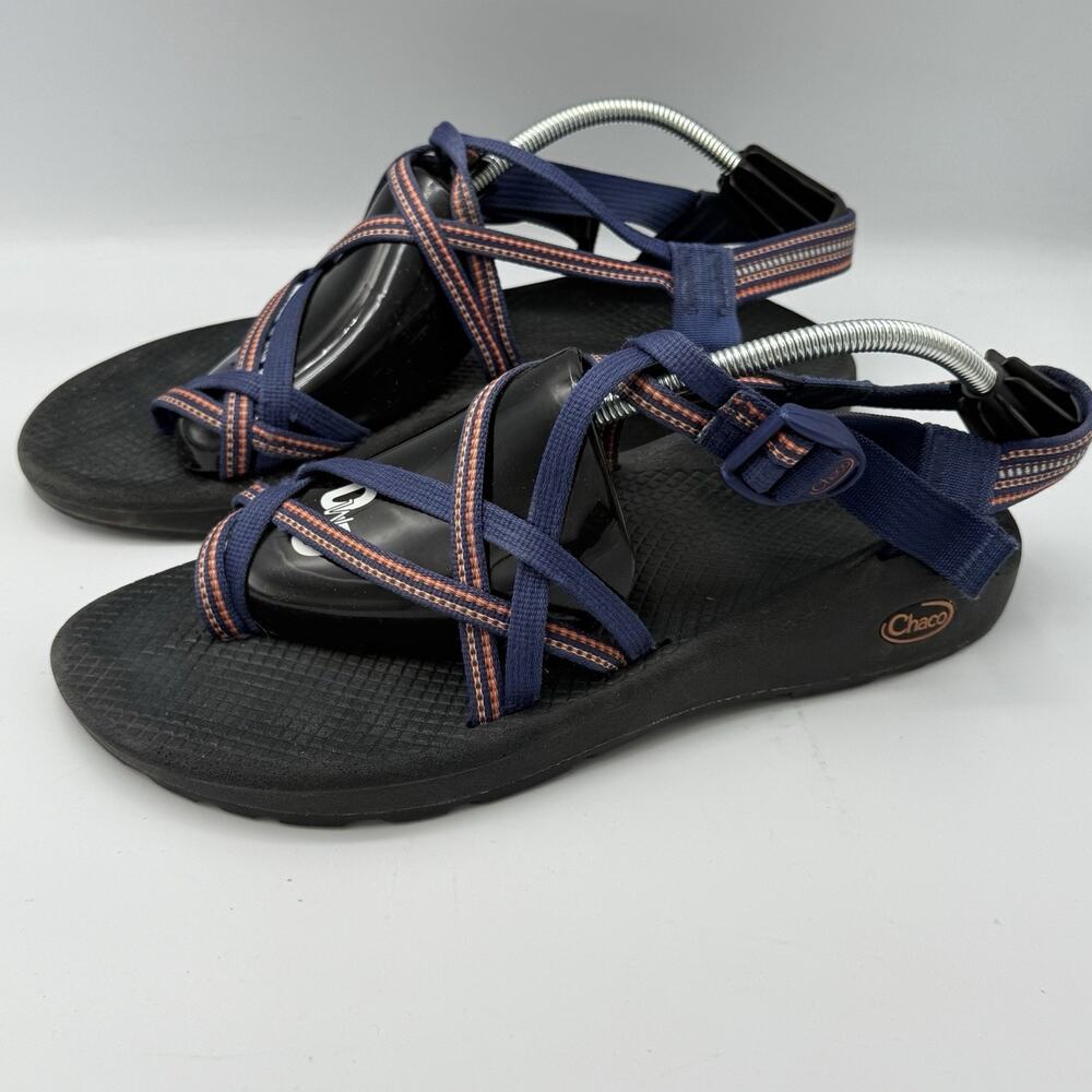 Chaco Womens SIZE 11 Mens 9 Z/Cloud X Strappy Sandals Adjustable Blue Orange Blk